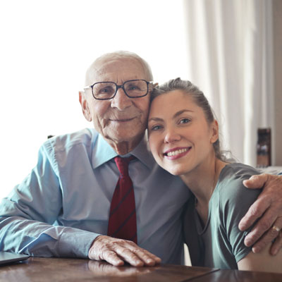 Senior man and grandaughter